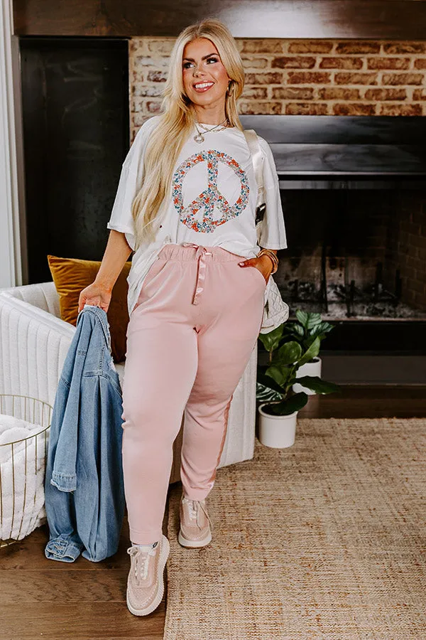 Flow And Chill High Waist Straight Leg Pants in Pink Curves