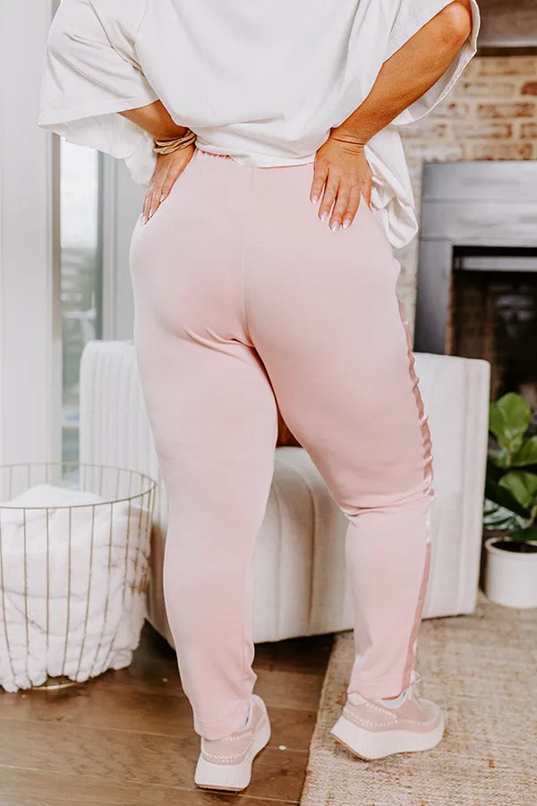 Flow And Chill High Waist Straight Leg Pants in Pink Curves