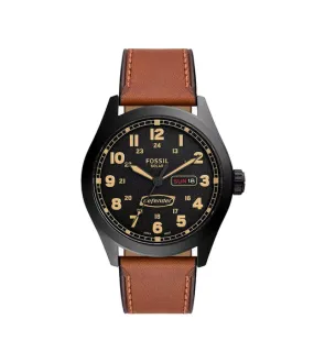 Fossil Defender Solar-Powered Luggage Leather Watch