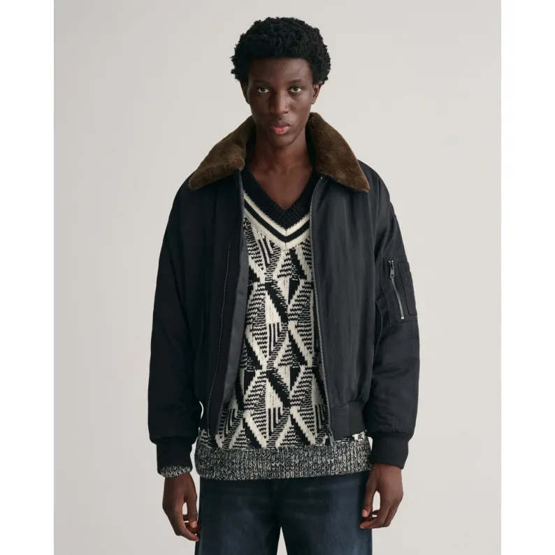 GANT Oversized Unisex Flight Jacket Black