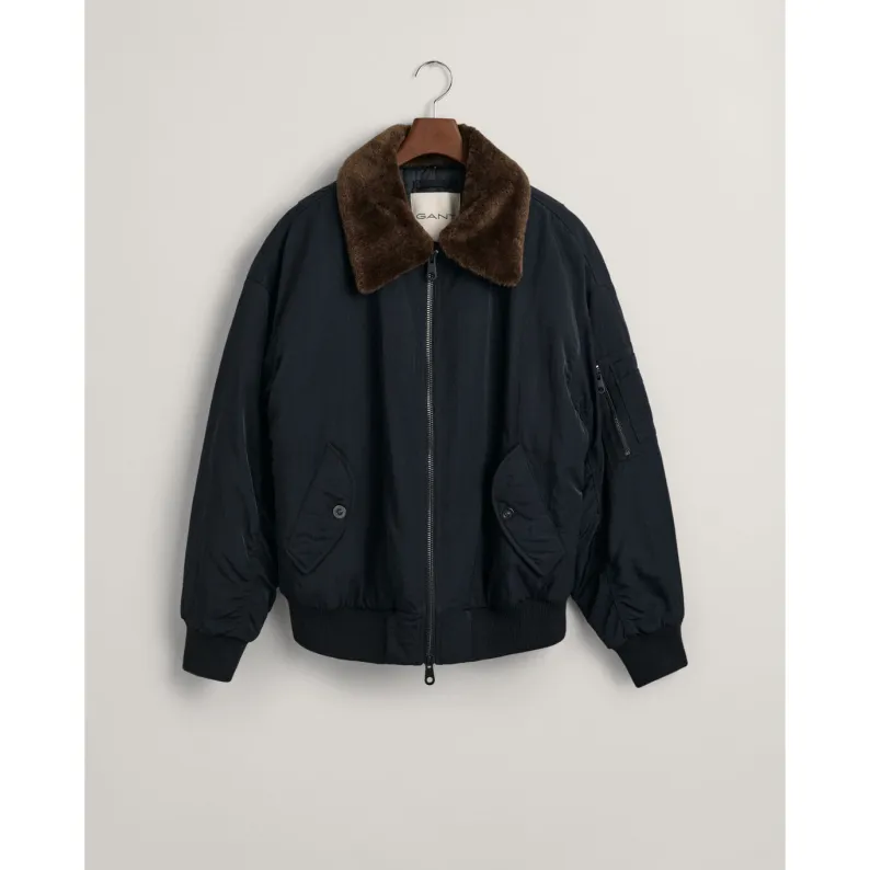 GANT Oversized Unisex Flight Jacket Black