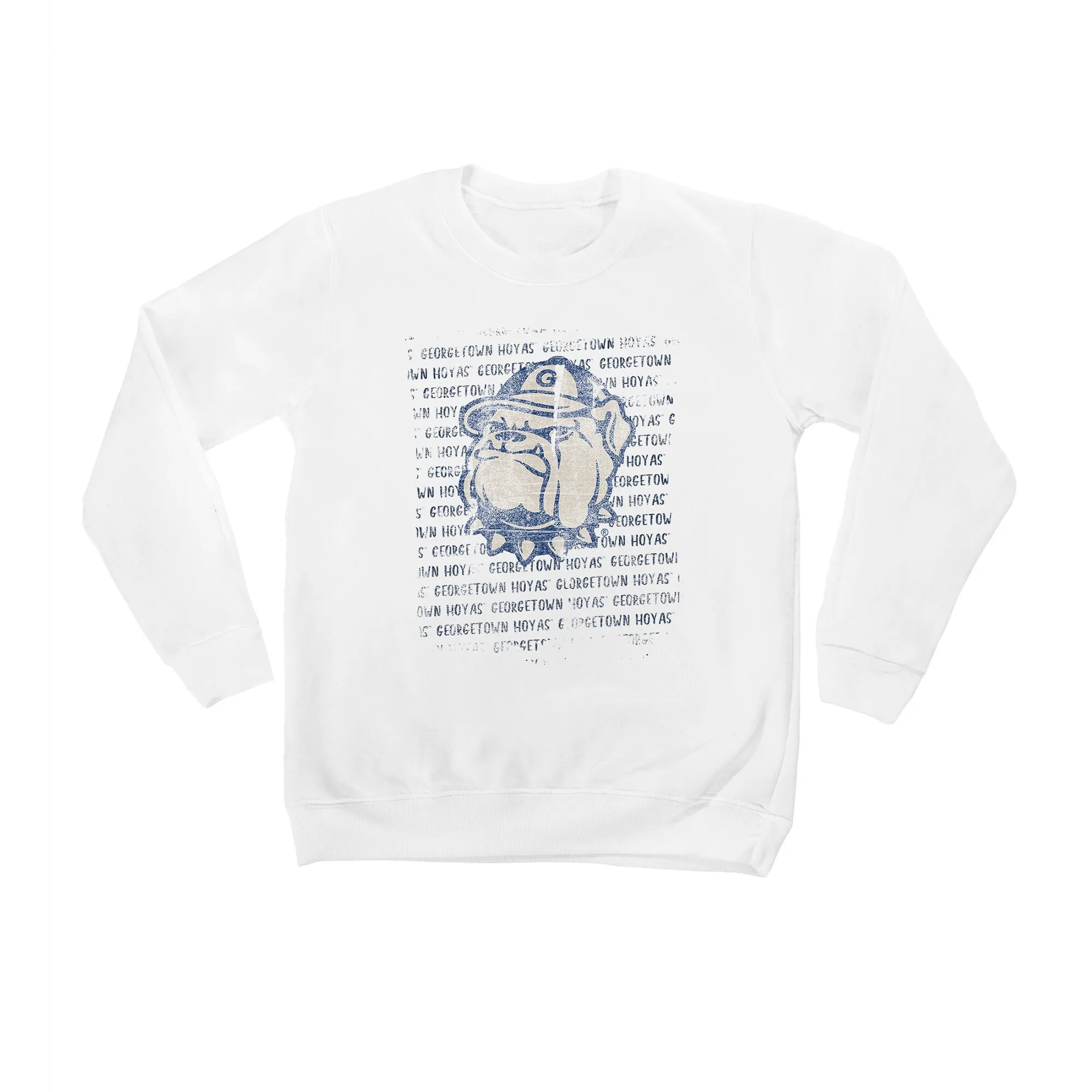 Georgetown Hoyas Youth White Bold Type Pullover Sweatshirt