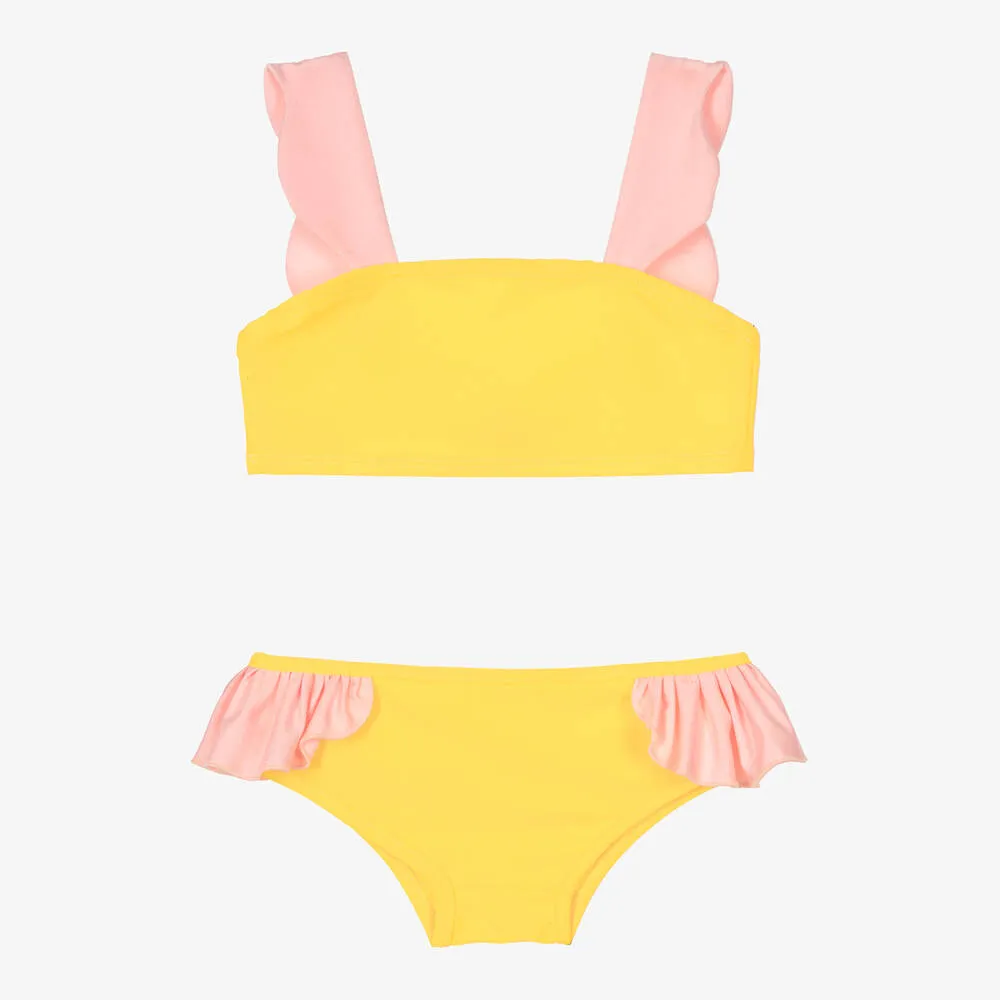 Girls Yellow Frill Bikini