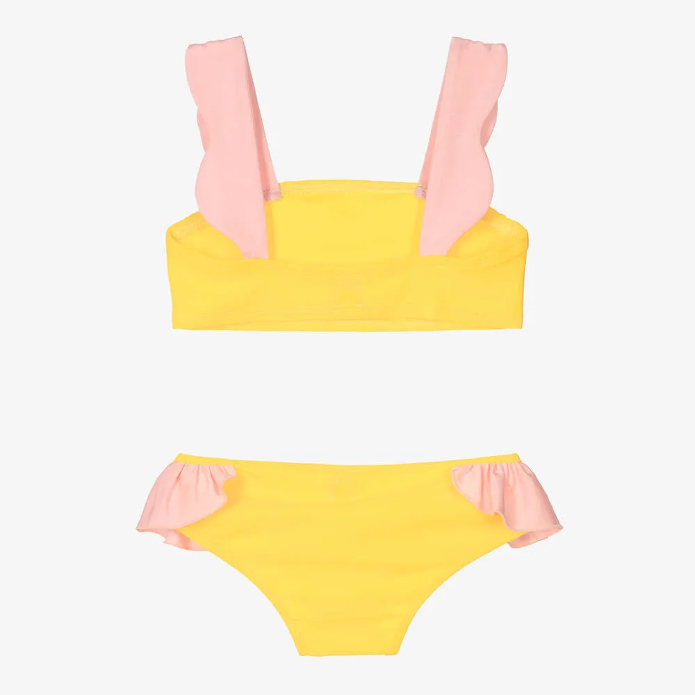 Girls Yellow Frill Bikini