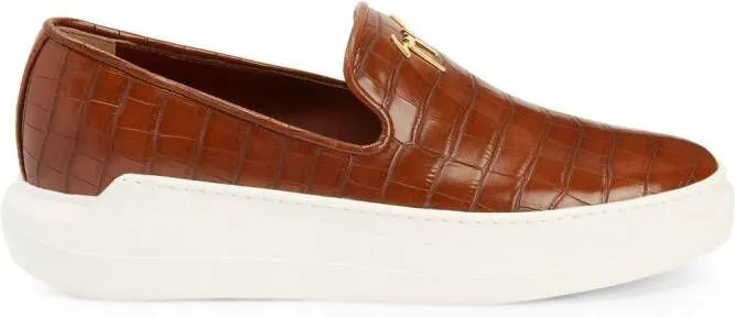 Giuseppe Zanotti Conley Zip logo-plaque sneakers Brown