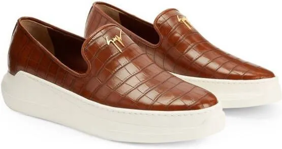 Giuseppe Zanotti Conley Zip logo-plaque sneakers Brown