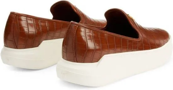 Giuseppe Zanotti Conley Zip logo-plaque sneakers Brown