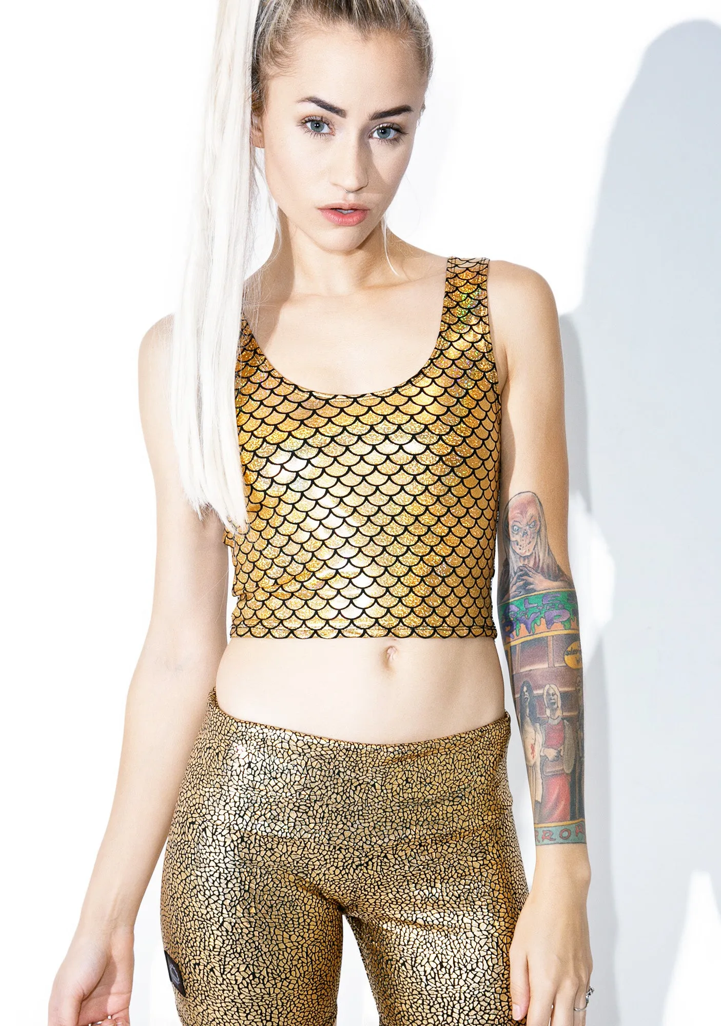 Gold Hologram Shorts-