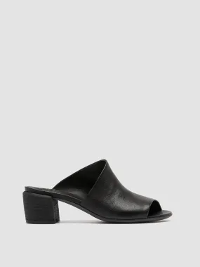 HADRY 008 - Black Leather Slide Sandals