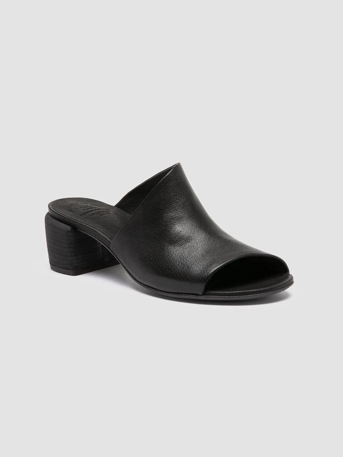 HADRY 008 - Black Leather Slide Sandals