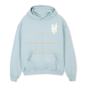 HARBORED FEELINGS Cold Blue Oversized Hoodie.