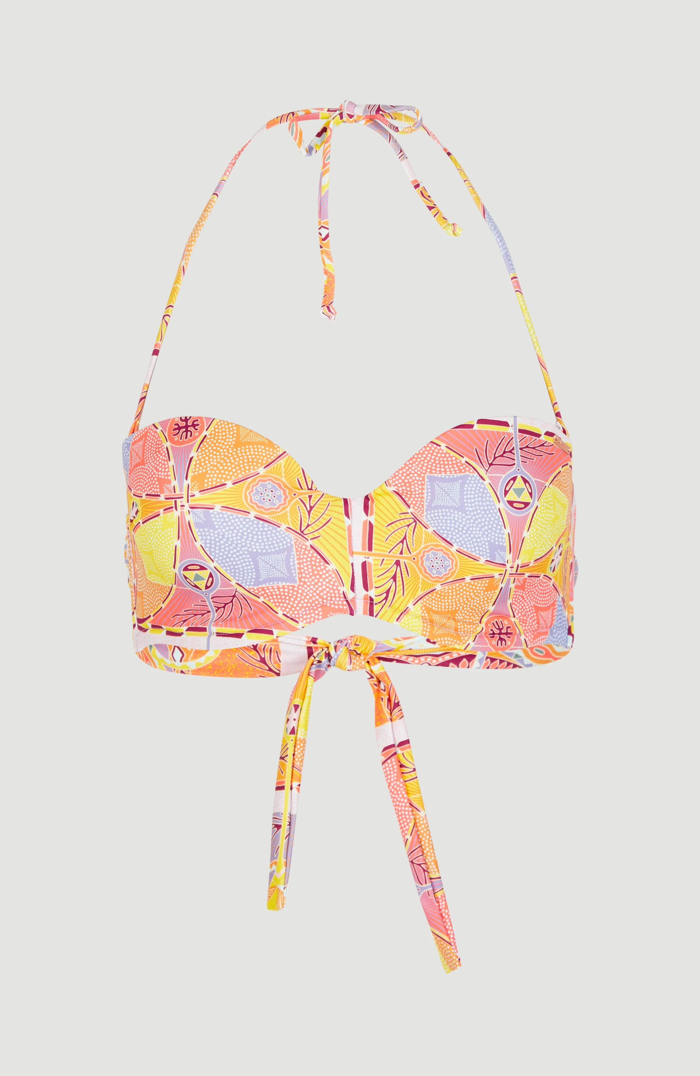 Havaa Mould Wire Bandeau Bikini Top | Yellow Scarf Print