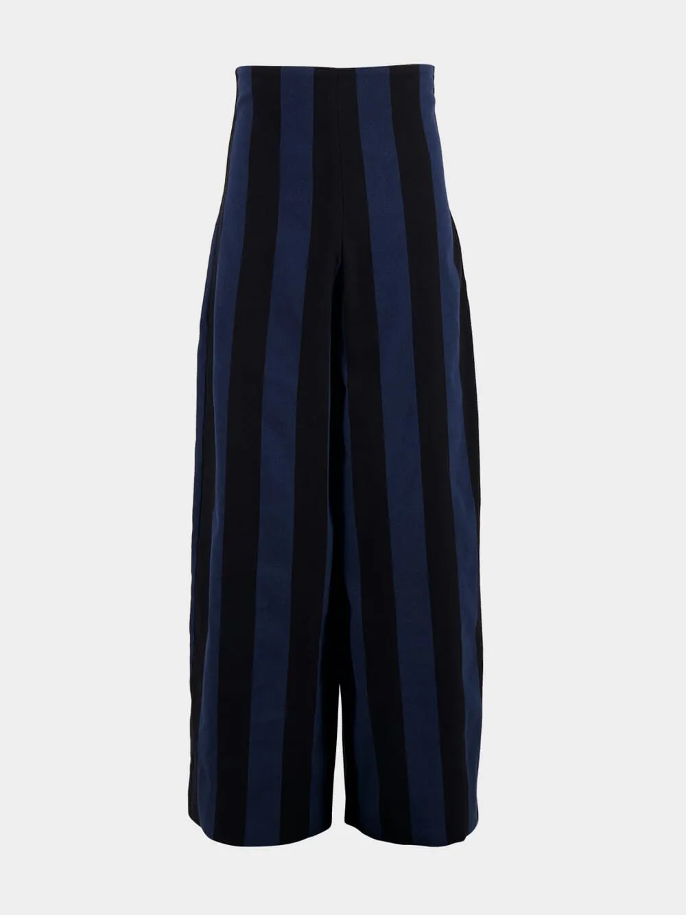 High-Waist Striped Trousers