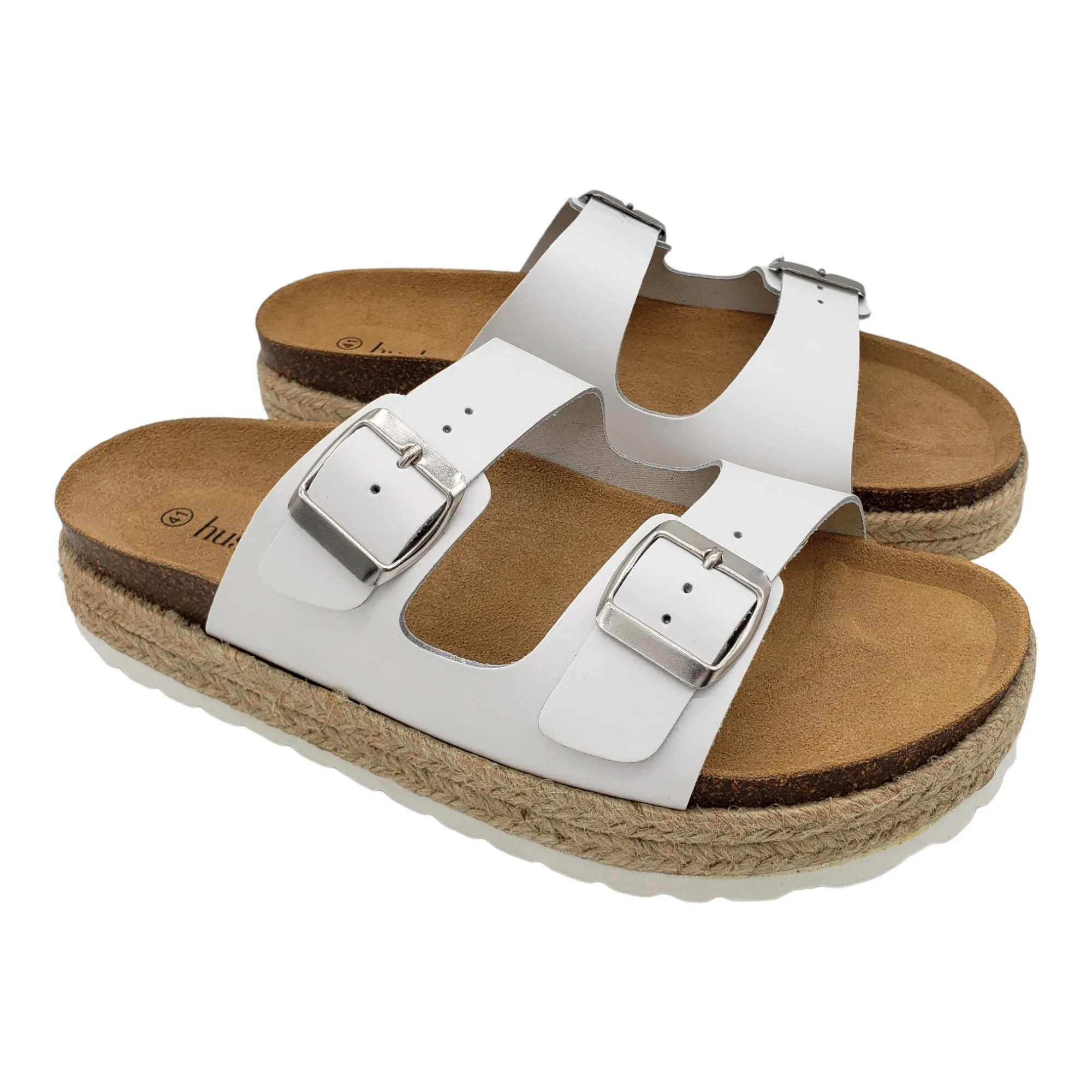 Hush White Woodstock Sandals