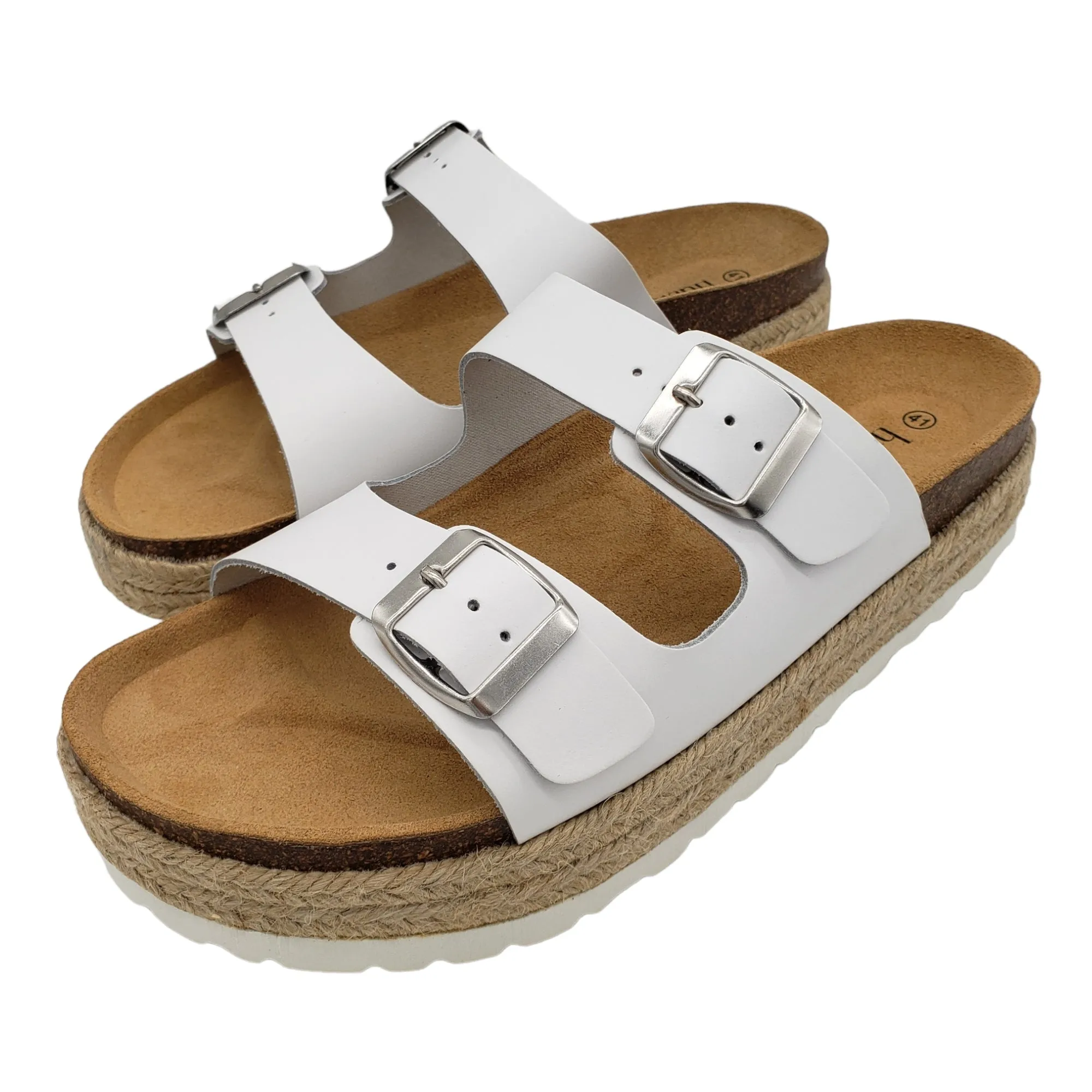 Hush White Woodstock Sandals