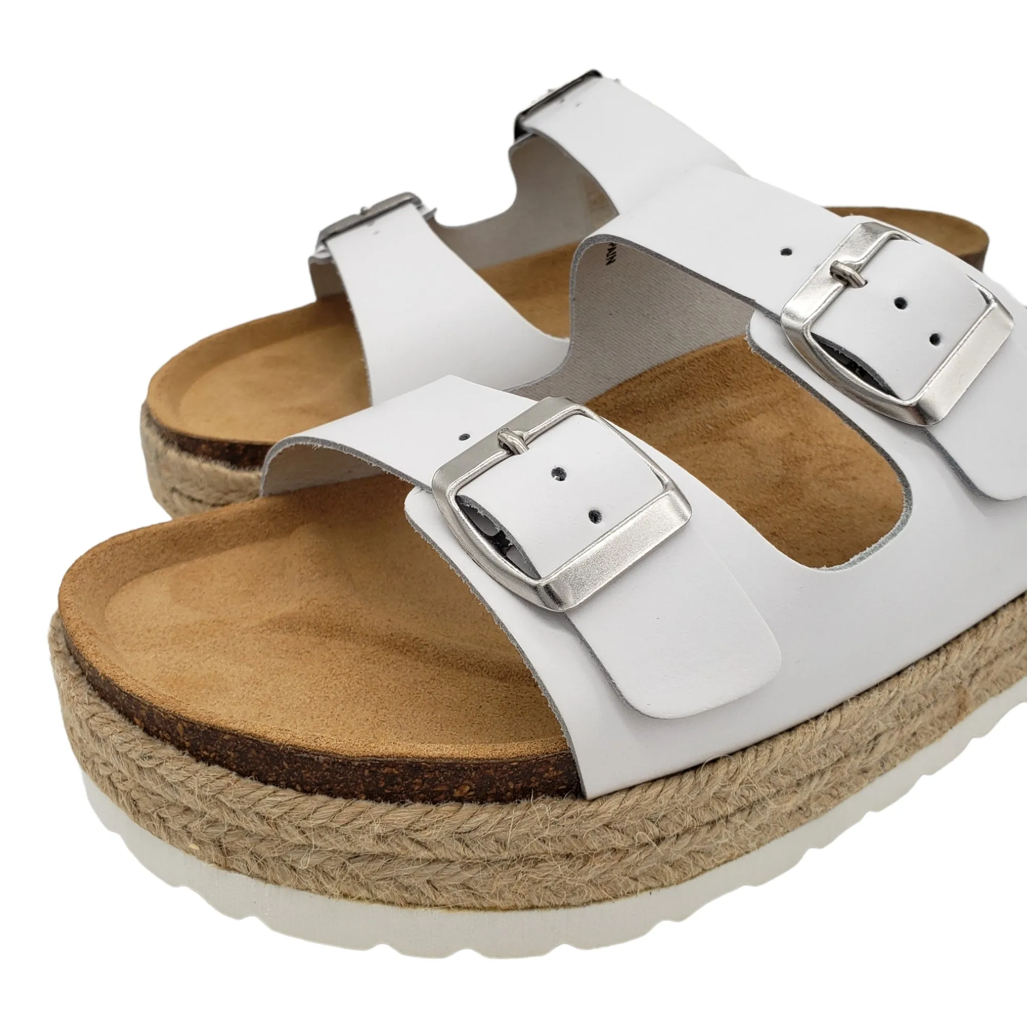 Hush White Woodstock Sandals