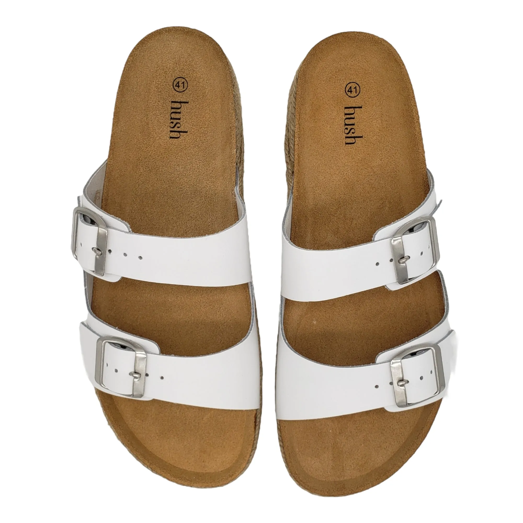 Hush White Woodstock Sandals