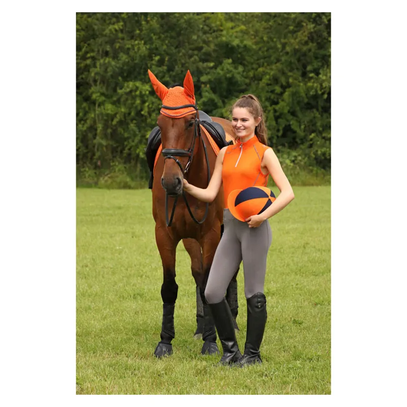 Hy Equestrian Sport Active Sleeveless Top in Orange - WEB EXCLUSIVE