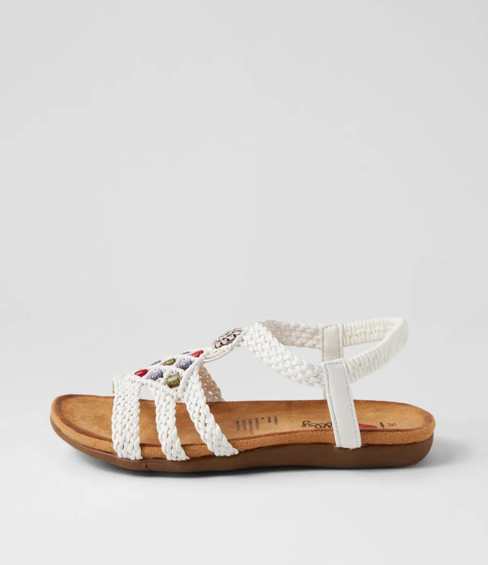 I LOVE BILLY Fiorente White Multi Sandals