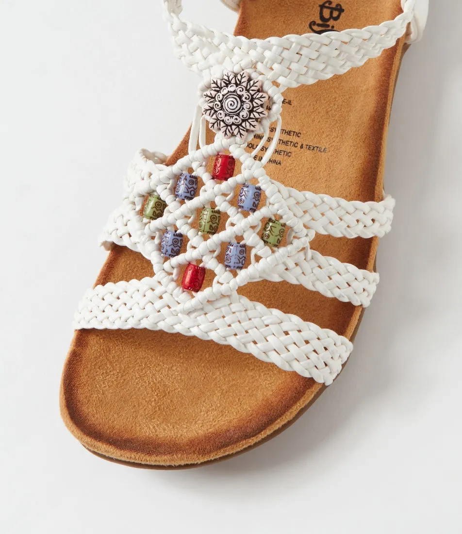 I LOVE BILLY Fiorente White Multi Sandals