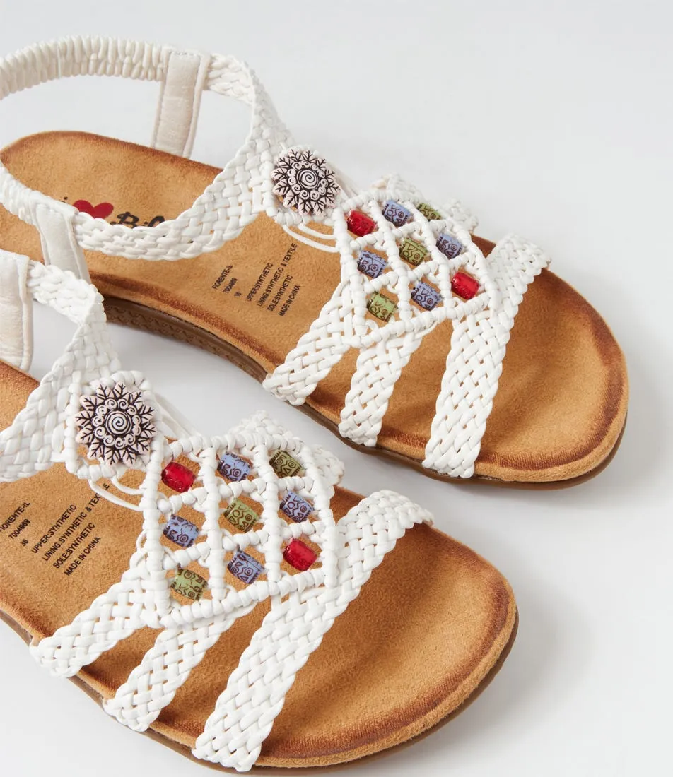 I LOVE BILLY Fiorente White Multi Sandals