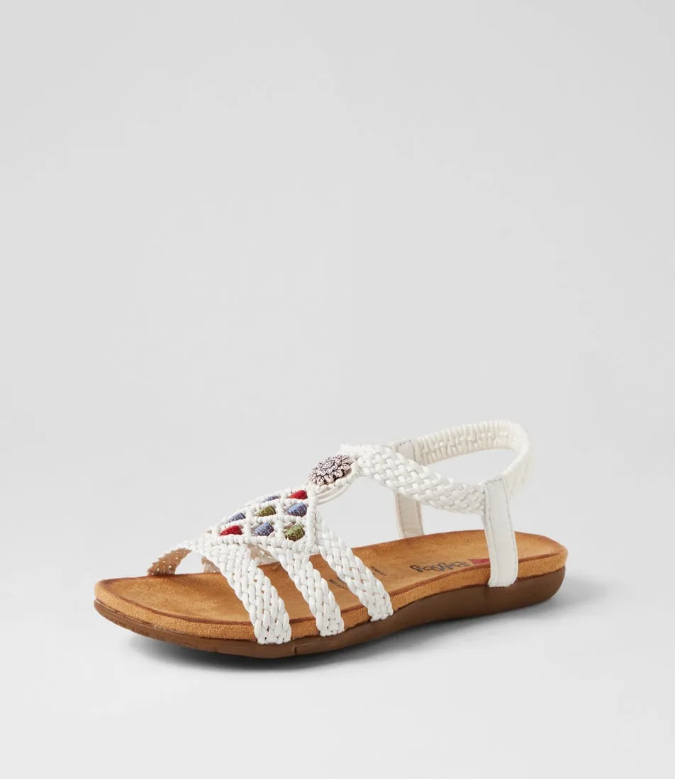 I LOVE BILLY Fiorente White Multi Sandals