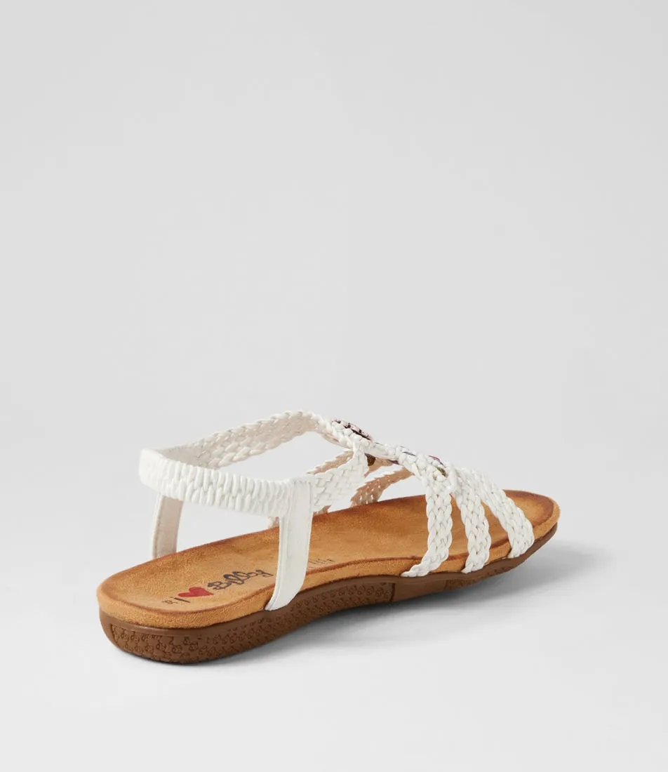 I LOVE BILLY Fiorente White Multi Sandals