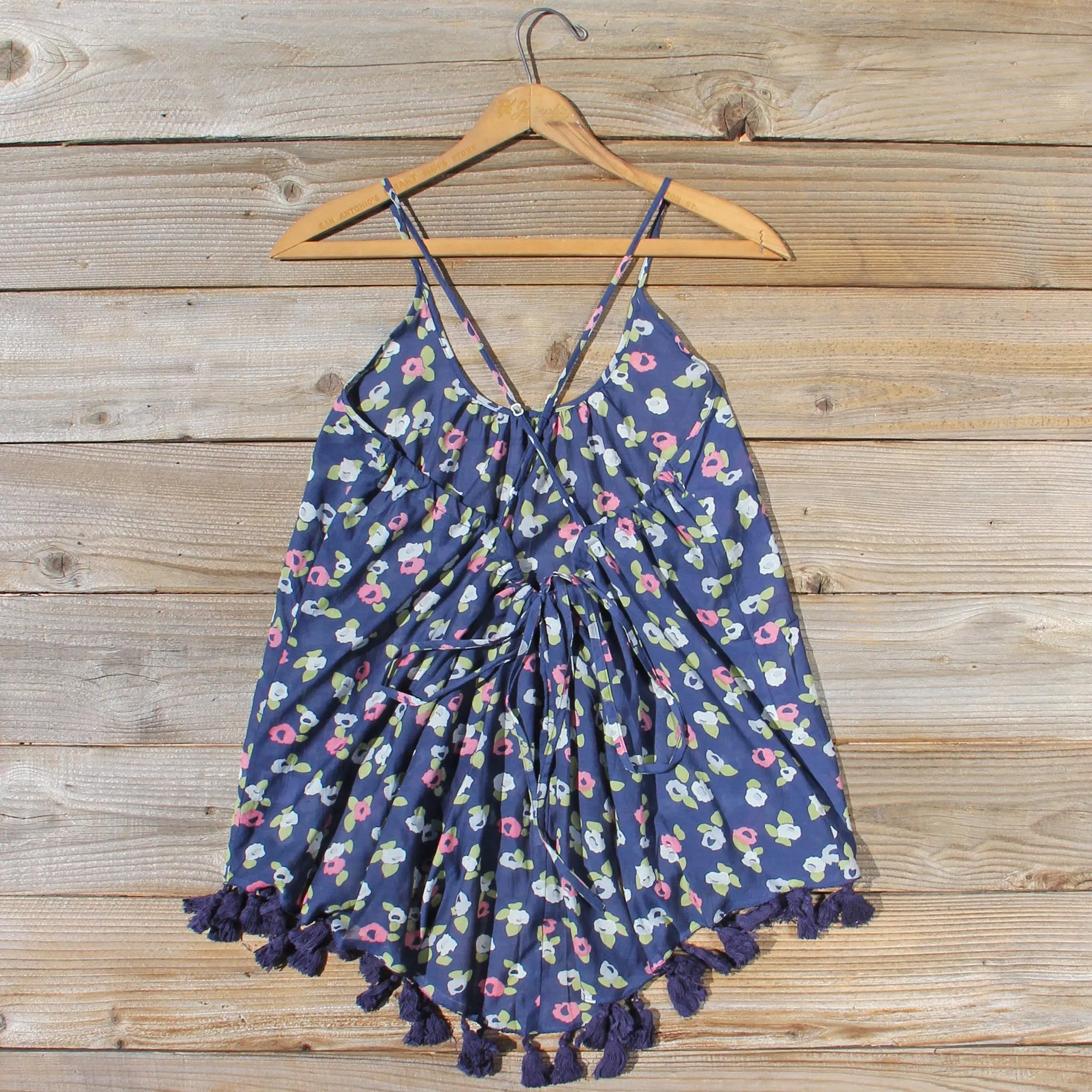 Indigo Tassel Tank