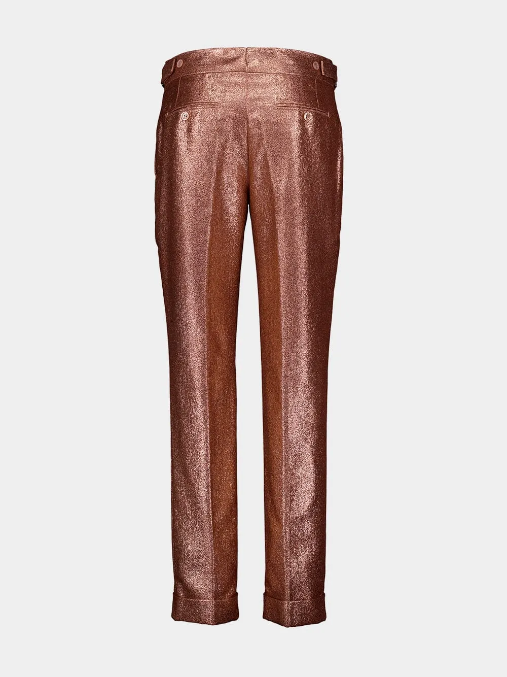 Iridescent Mid-Rise Tailored Trousers