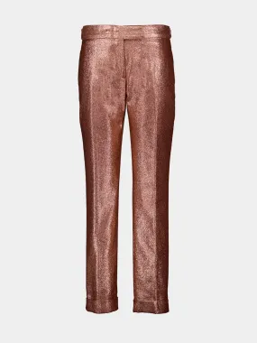 Iridescent Mid-Rise Tailored Trousers