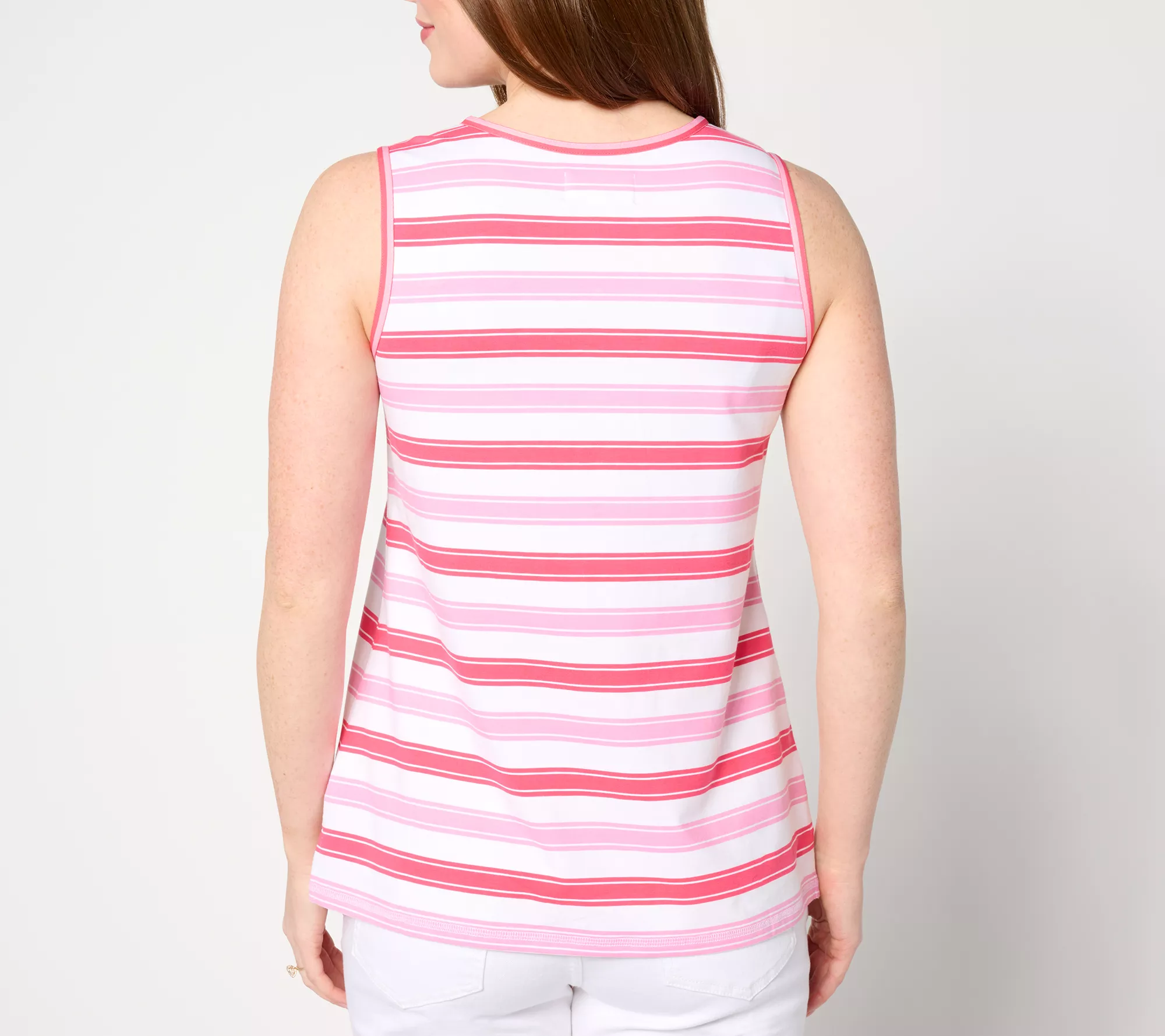 Isaac Mizrahi Live! Clubhouse Yarn Dye Stripe Sleeveless Top