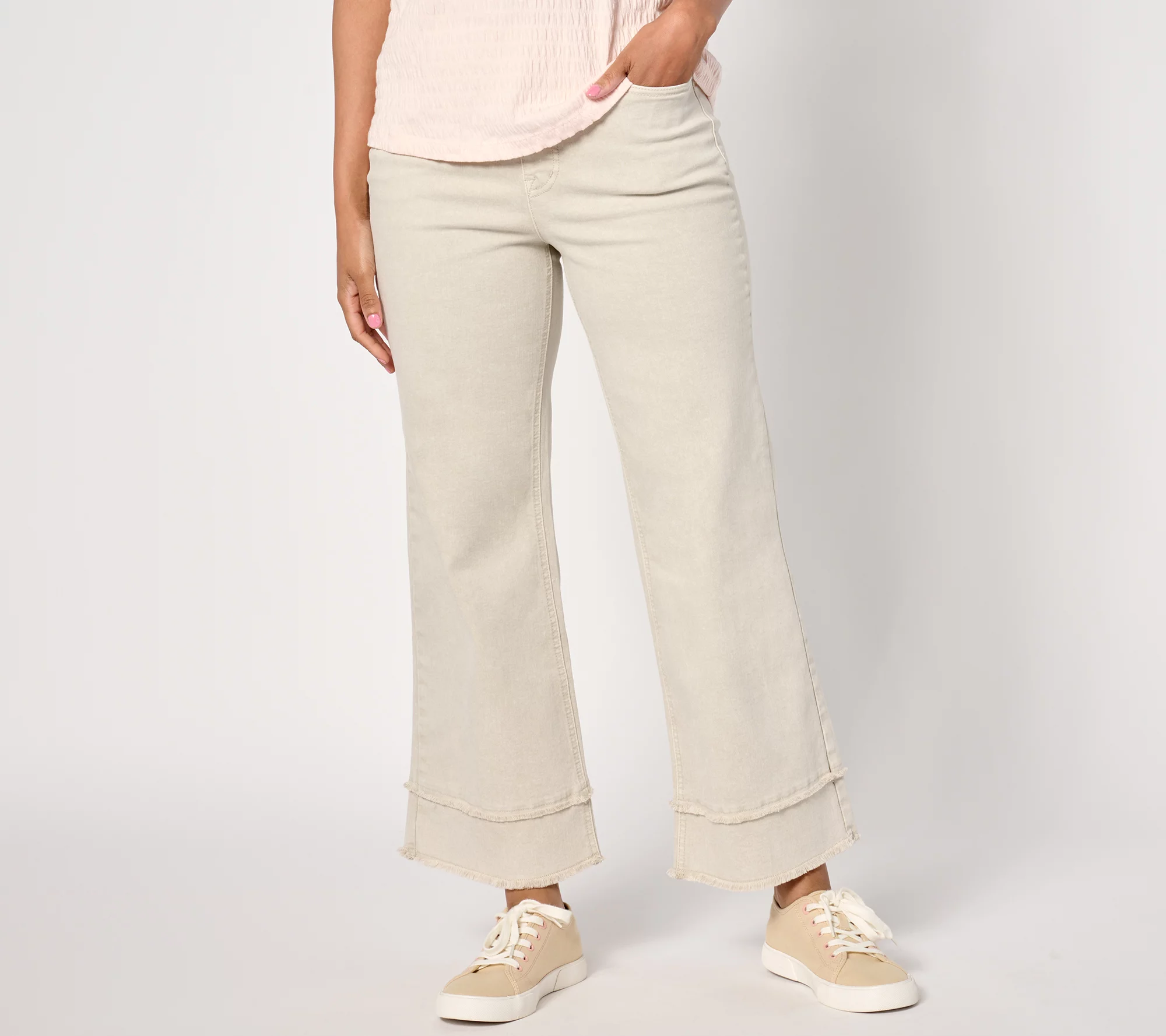 Isaac Mizrahi Live! Regular True Denim Color Pull On Wide Leg Jeans