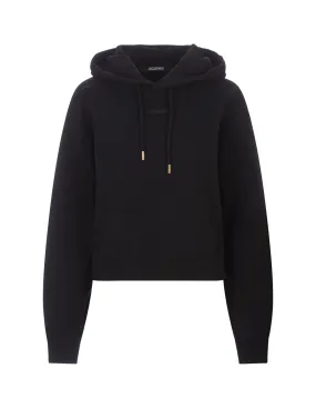 JACQUEMUS Le Hoodie Gros Grain In Black