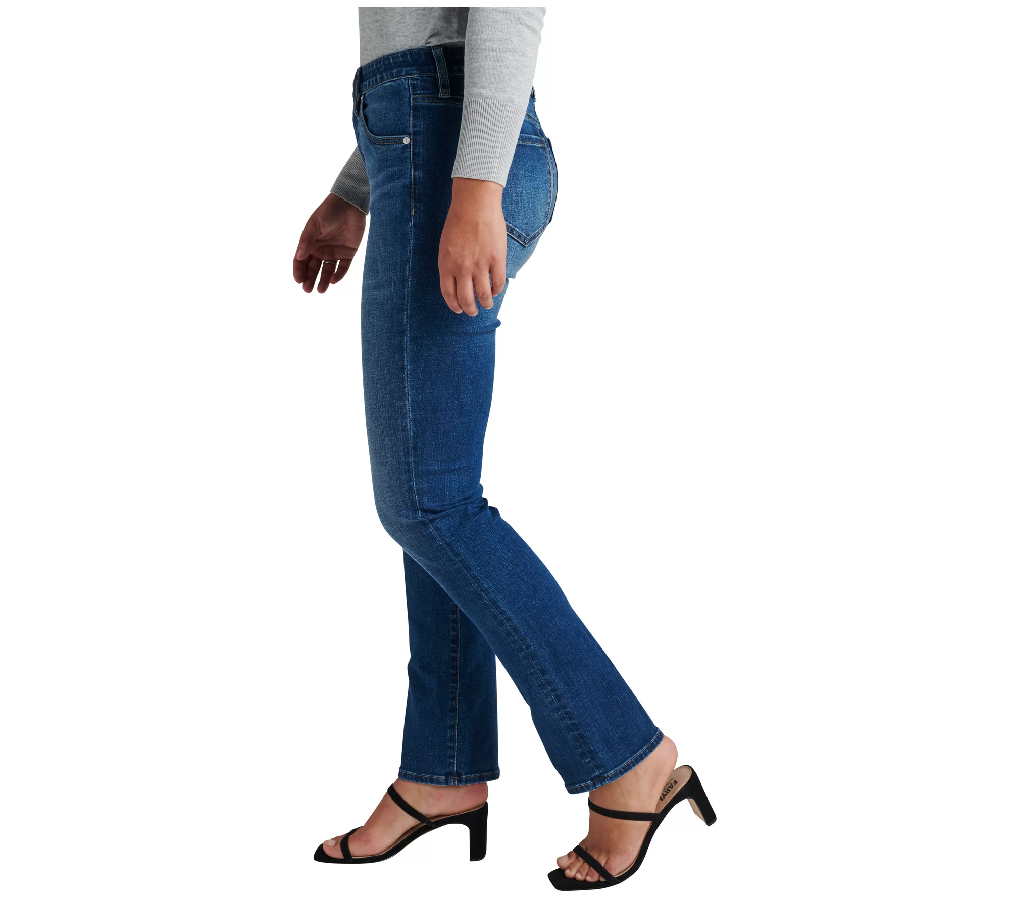 JAG Jeans Petite Ruby Mid Rise Straight Leg Jea ns -Thorne Blu