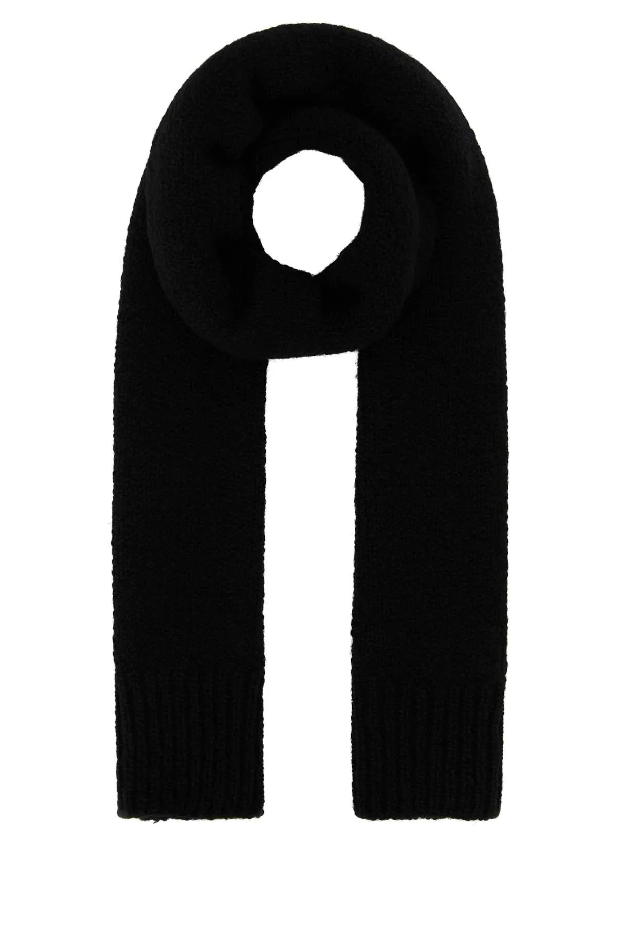 Jil Sander Black Wool Scarf