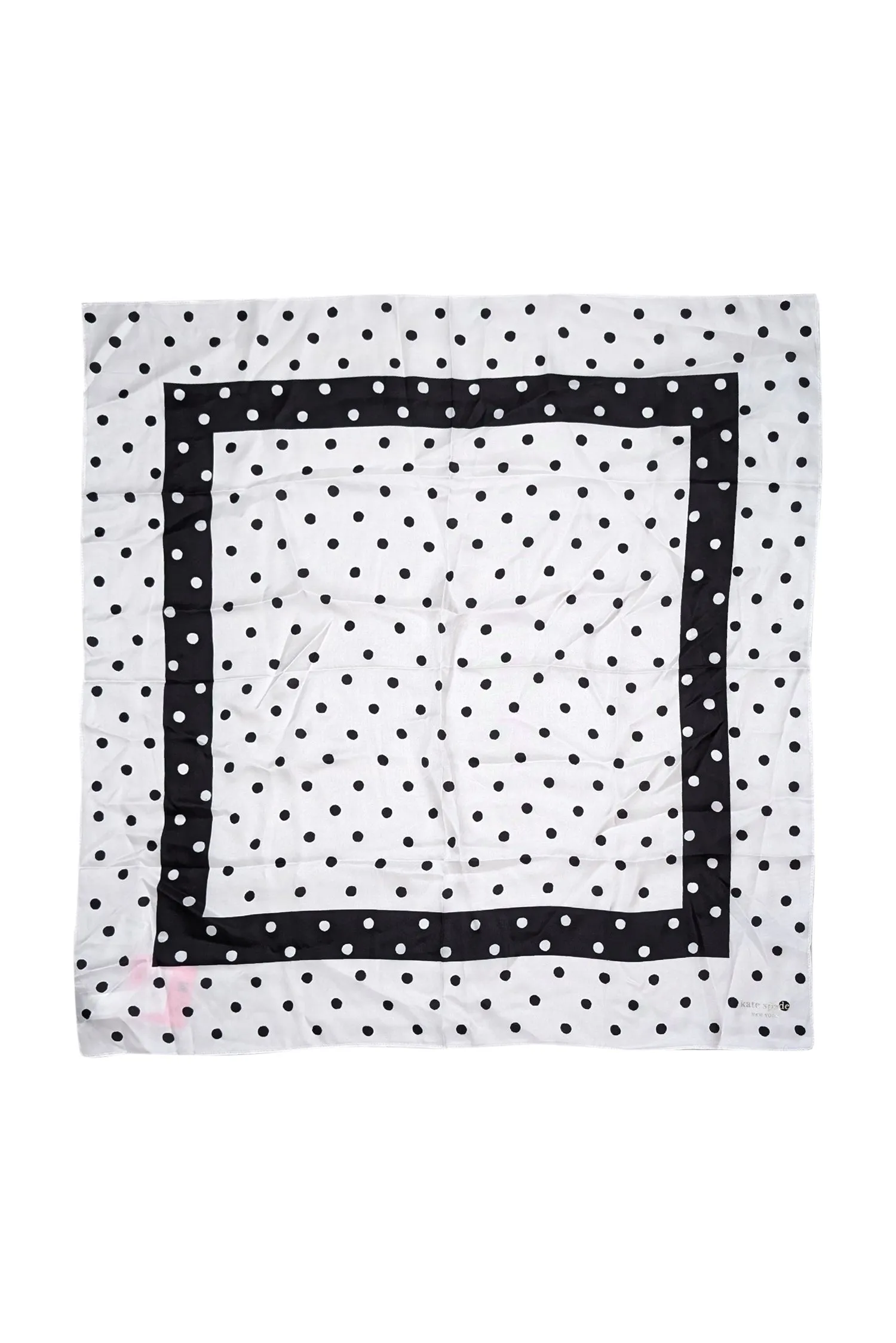 Kate Spade - White & Black Polka Dot Silk Scarf