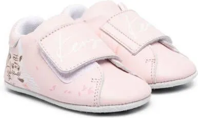 Kenzo Kids low-top leather trainers Pink