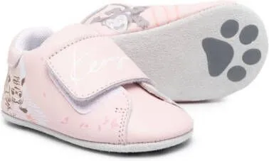 Kenzo Kids low-top leather trainers Pink