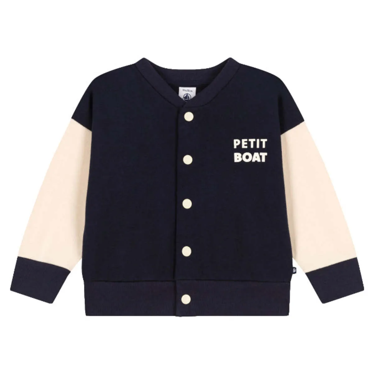 Kids Petit Bateau Baby Lereve Fleece Baseball Jacket - Smoking Blue