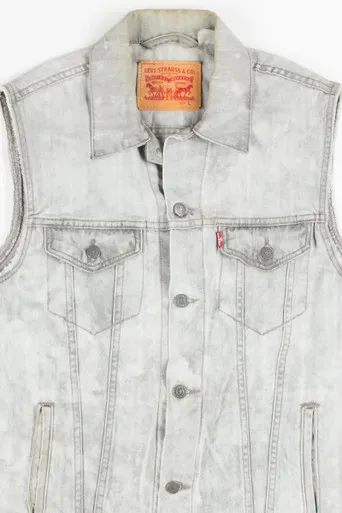 Levi Grey Acid Washed Denim Vest