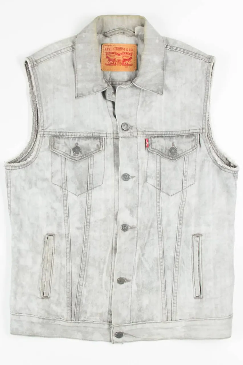 Levi Grey Acid Washed Denim Vest