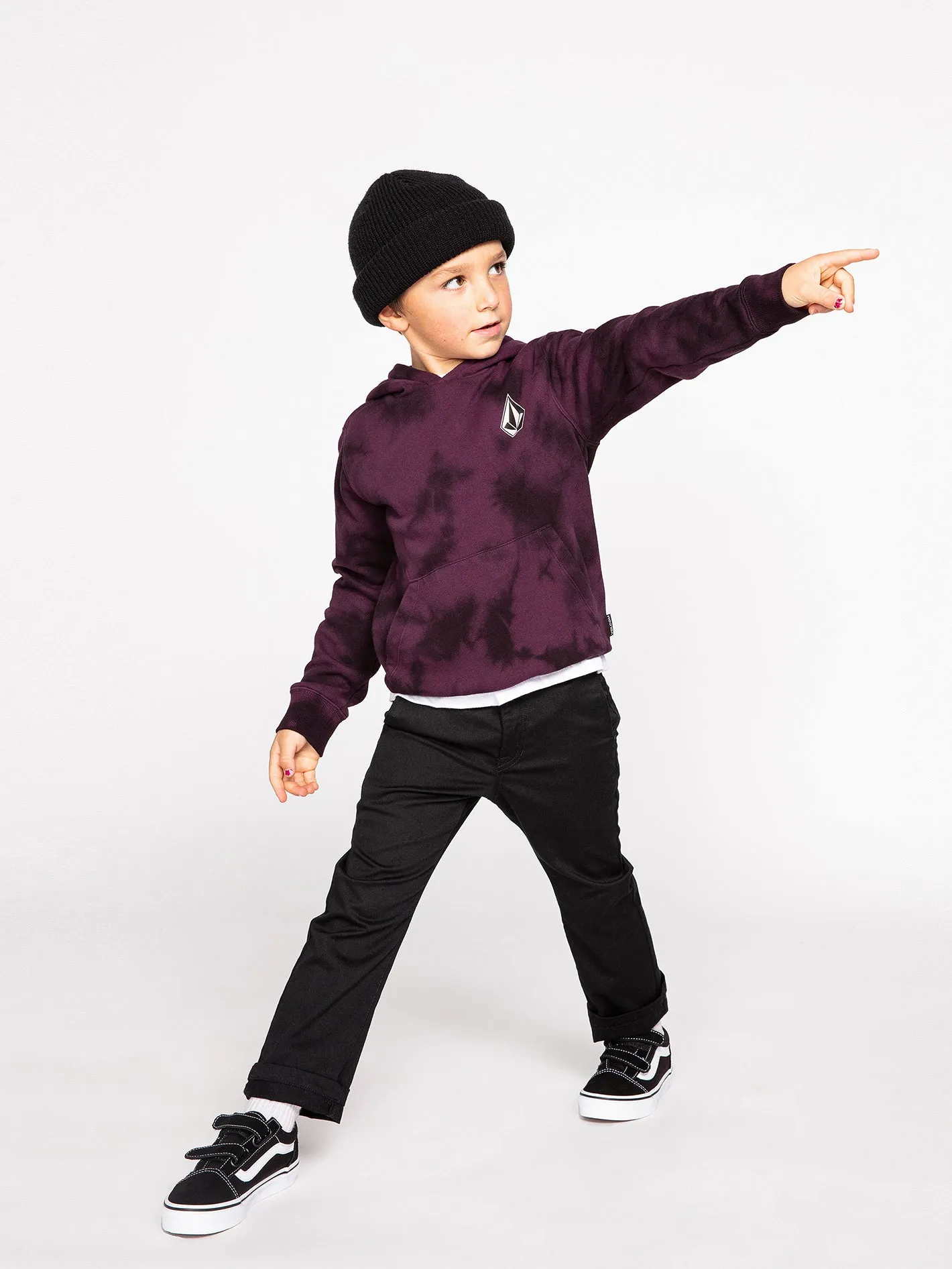 Little Boys Iconic Stone Plus Pullover Hoodie - Mulberry