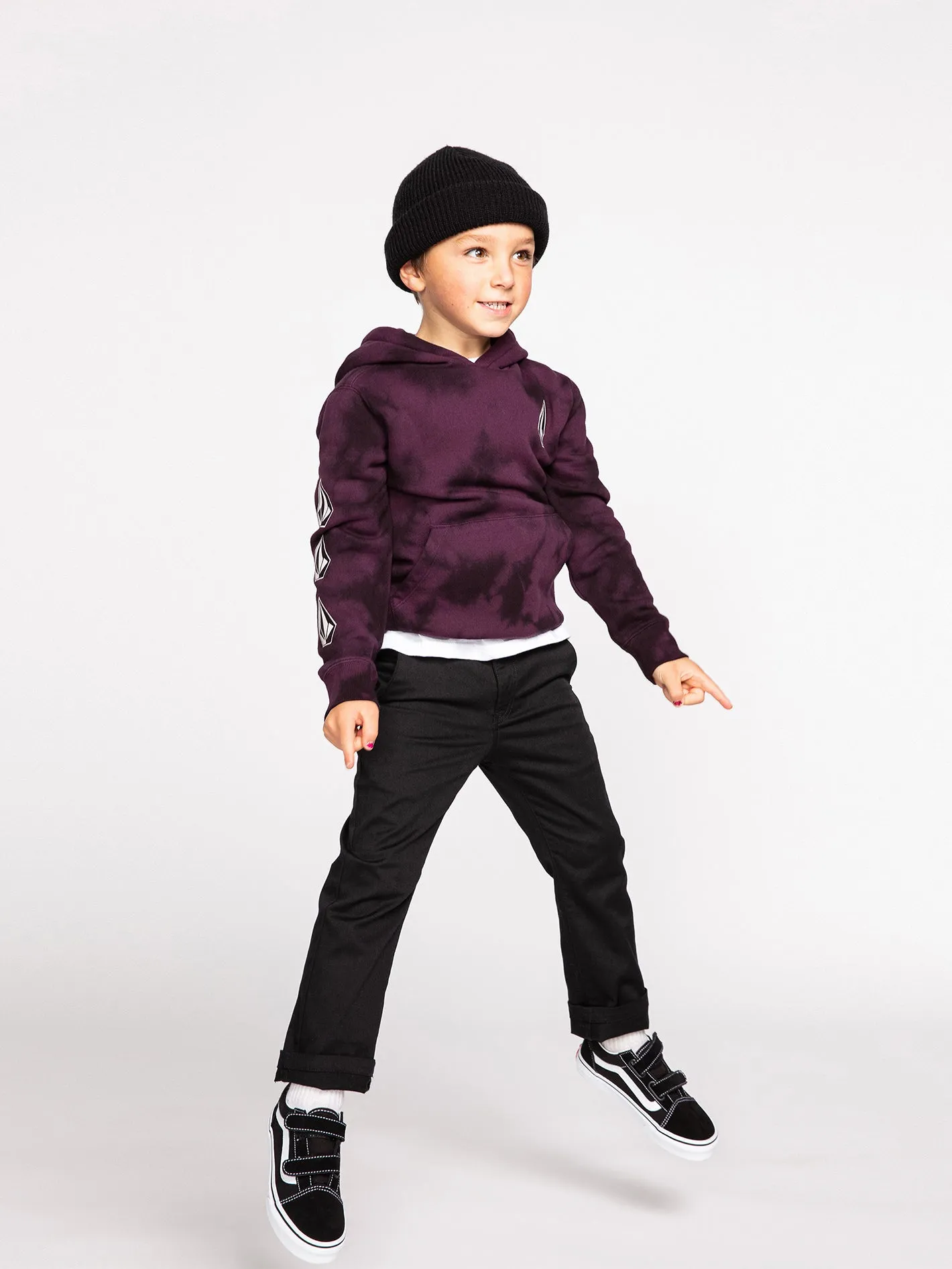 Little Boys Iconic Stone Plus Pullover Hoodie - Mulberry