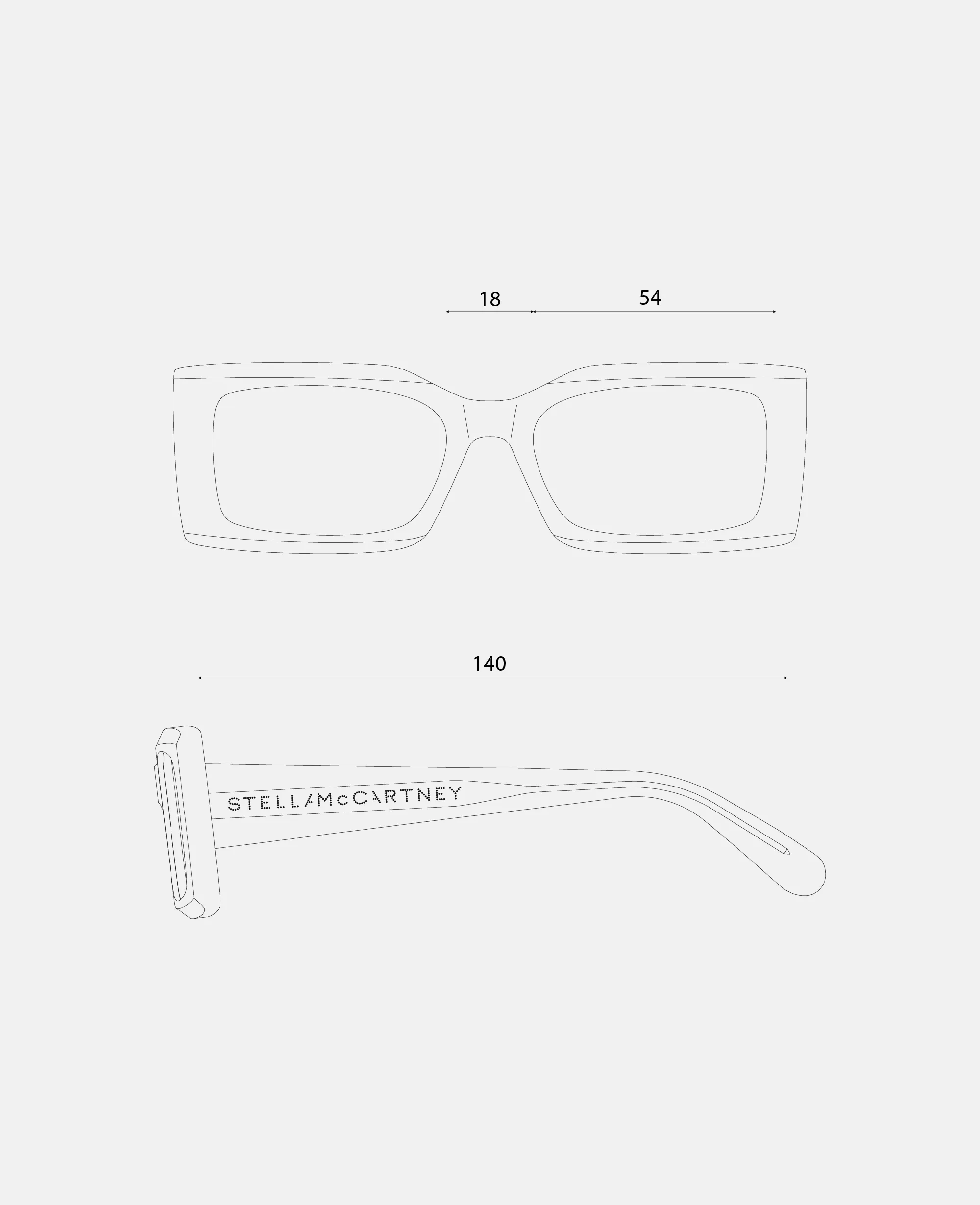 Logo-Engraved Rectangular Sunglasses