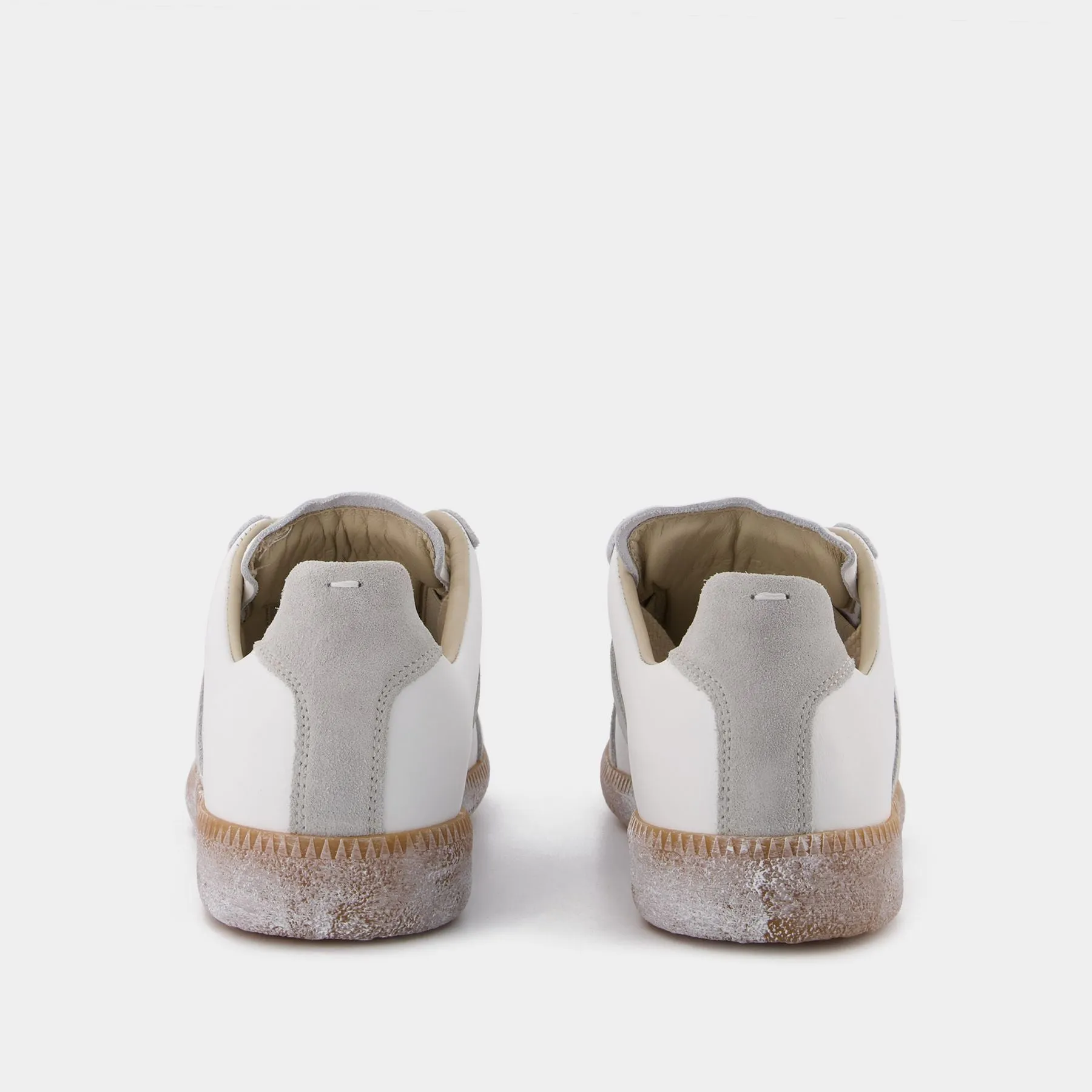 Maison Margiela  Replica Deconstructed Sneakers in White Leather