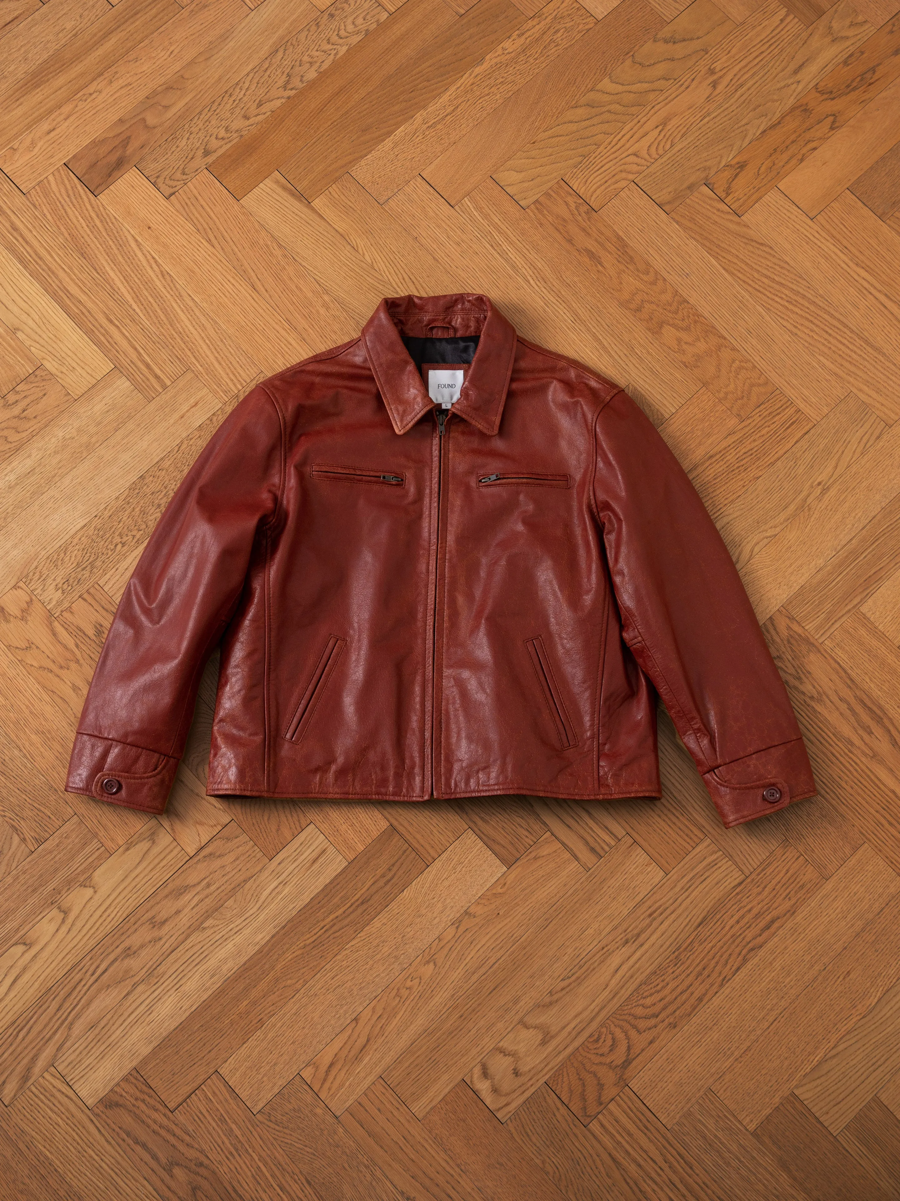 Marlboro Sun Faded  Leather Racer Jacket