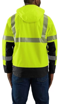 Men's Carhartt High Visibility Storm Defender Loose Fit Lightweight Rain Jacket