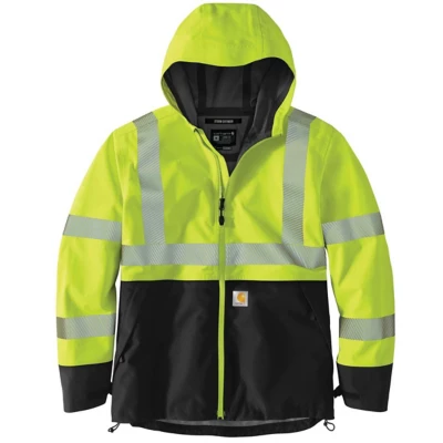 Men's Carhartt High Visibility Storm Defender Loose Fit Lightweight Rain Jacket