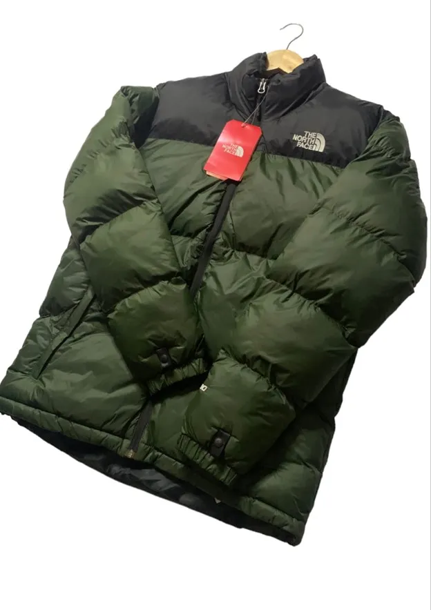 Mens North Face Retro 1996 Nuptse Jacket in Olive Green - Vint ISK