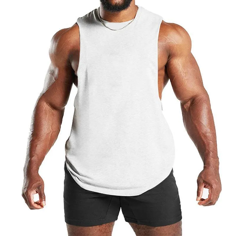 Men's Solid Loose Sleeveless Sports Fitness Tank Top 56829960Z